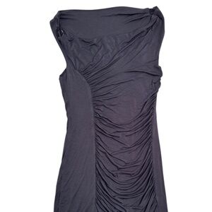 Velvet By Graham Spencer Anthropologie Blue Stretch Dress Ruched Off Shoulder M